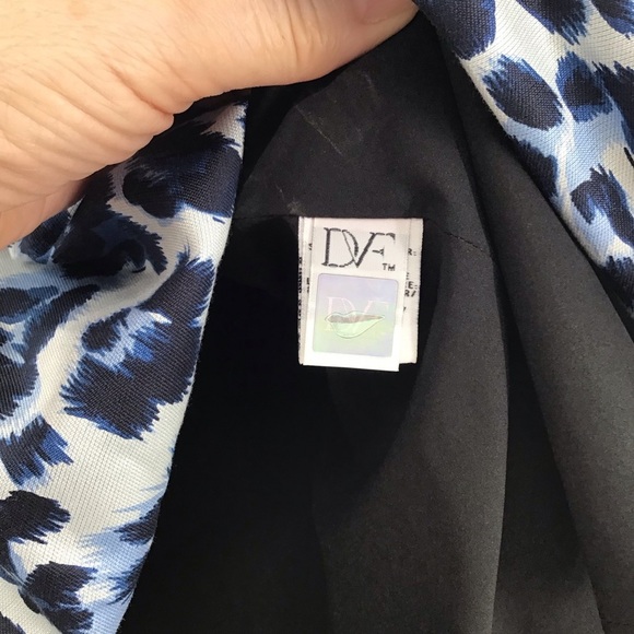 Diane Von Furstenberg Gemma Pleated Animal Print Silk Blend Skirt Size 12 - Picture 5 of 9